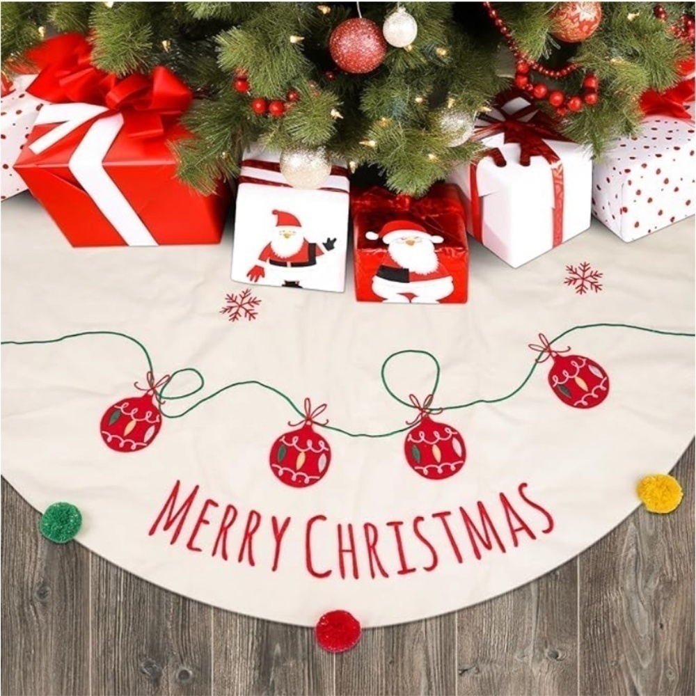 Set of 3.  Tree Skirt & Two stockings